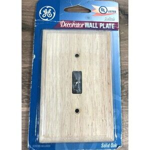 G E  1-Gang Solid Oak Toggle Switch Wall Plate, Light  Oak